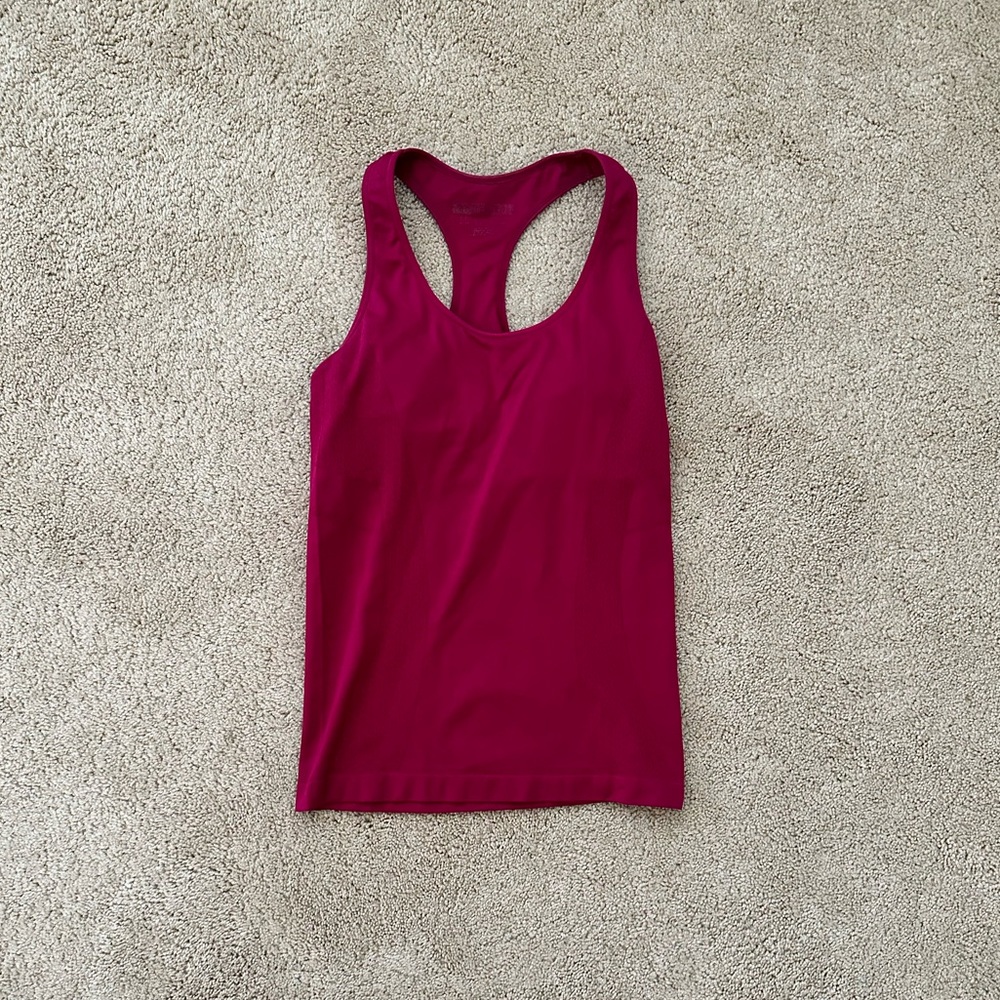 Burgundy athletic racerback tank top